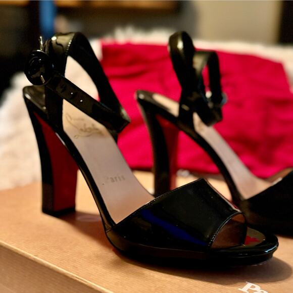 Christian Louboutin Havana forties 100 Patent Heels Black size 37.5 - Picture 9 of 12